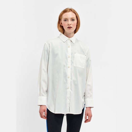 Aigle Oversized Long-sleeved Blouse Shirts Women White ZA-27903